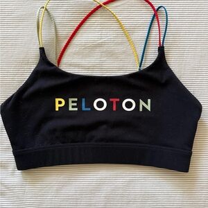 Peloton Strappy Sports Bra with Multicolor Logo and Straps